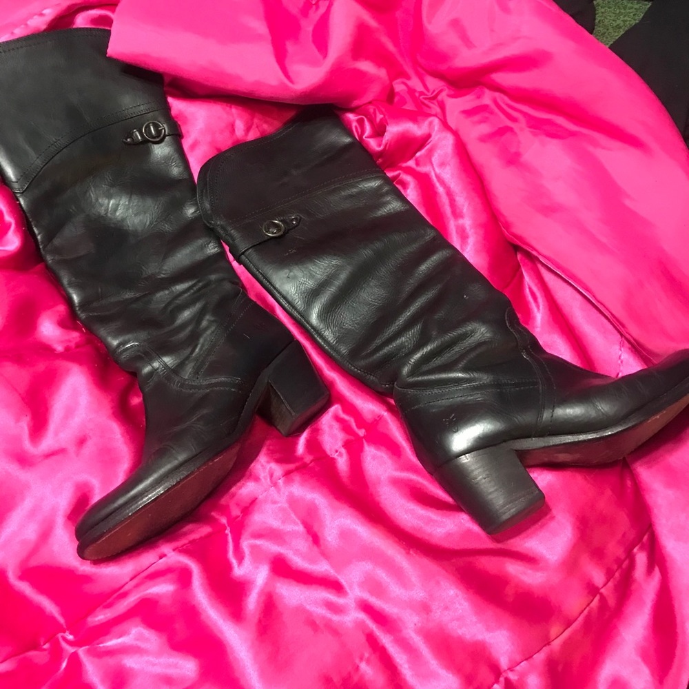 Frye Tall Boots with heel back buckle size 7.5B